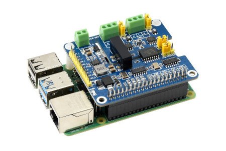 Połączenie CAN FD Expansion HAT i Raspberry Pi. Przedmiotem sprzedaży jest wyłącznie nakładka - Raspberry Pi należy kupić osobno.