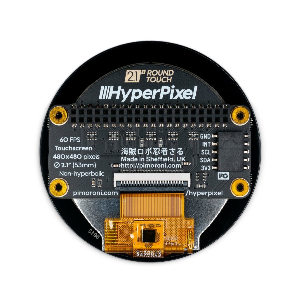 Ekran dotykowy pojemnościowy LCD IPS 2,1'' 480x480px DPI GPIO - HyperPixel Round do Raspberry Pi