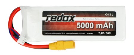 Pakiet Li-Pol Redox 5000 mAh 30C 2S 7,4 V
