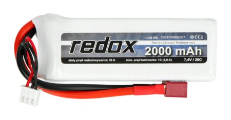 Pakiet Li-Pol Redox 2000mAh 20C 2S 7,4V