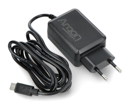 Argon40 USB type C 5.25V / 3.5A power supply for Raspberry Pi 4B - black