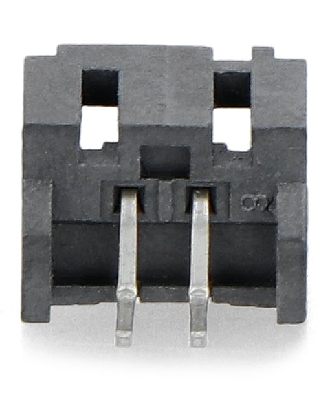 The connector has angular outputs.