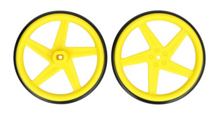 Yellow Wheels - 2x yellow wheels - for the engine with TT shaft - Kitronik 2593-TT.