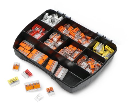 Set of self-locking electric cube WAGO 221 COMPACT 2-pin, 3-pin, 5-pin (32A / 450V) + 2273 for wire (24A / 450V) - 152 pcs.