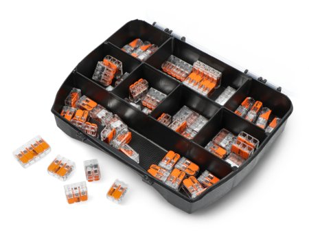 A set of self-locking electric cubes WAGO COMPACT 2-pin, 3-pin, 5-pin + pass-through 2-pin INLINE - 32A / 450V - 54 pcs.