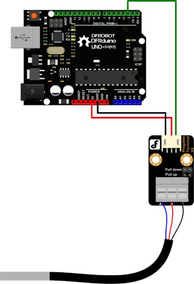 Connection diagram - DFRduino must be purchased separately.