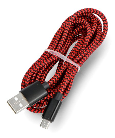 MicroUSB cable B - A 2.0 - ART - black and red - 2 m