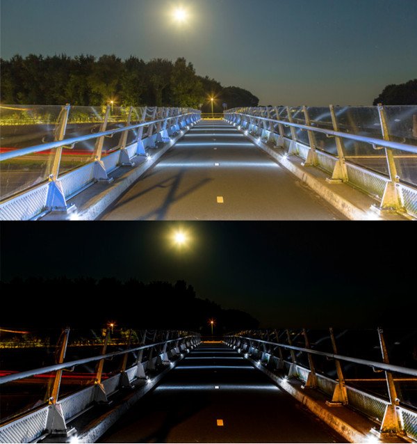 The top photo was taken with a starlight camera in difficult lighting conditions.