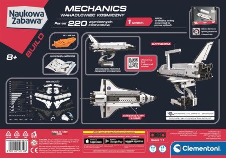 Mechanics Laboratory construction kit - Space Shuttle - Clementoni 50710 - back pack