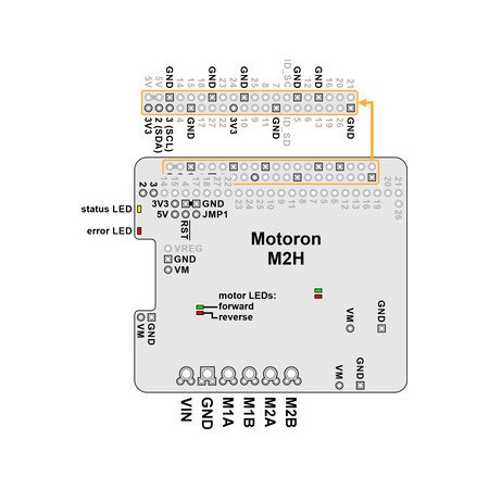 The arrangement of pins of the Motoron driver