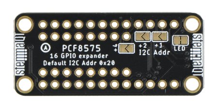 PCF8575 - pin expander extends the board's capabilities by 16 GPIOs.