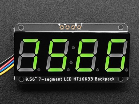 4-digit 0.56'' display - 7-segment Backpack - I2C - green - STEMMA QT/Qwiic - Adafruit 5603.