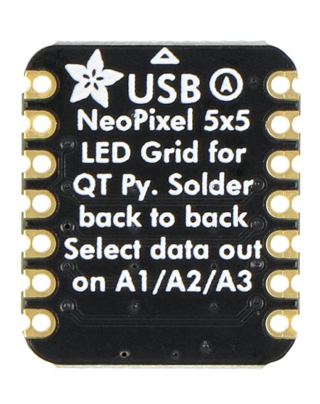 Module with RGB 5x5 LED matrix display from Adafruit.