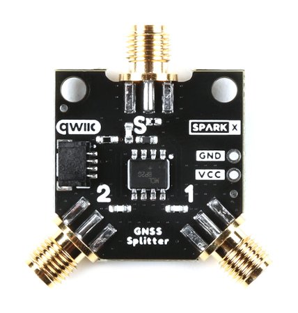 50-ohm antenna splitter that allows you to connect a single GNSS antenna to two boards or modules.