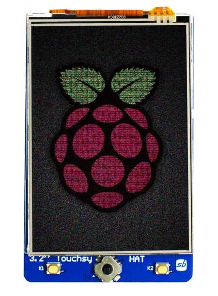 Touchsy HAT - overlay with a 3.2'' LCD touch display 320 x 240 px for Raspberry Pi - SB Components 26418