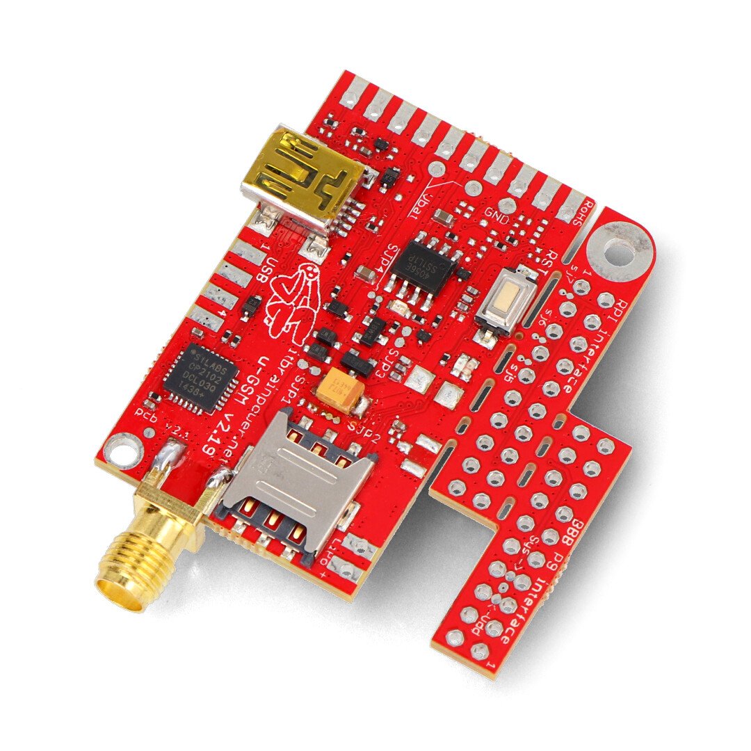 2G / GSM module - u-GSM shield v2.19 M95FA - for Arduino and Raspberry Pi - SMA connector