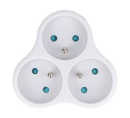 Electrical splitter - 3 sockets with grounding - white - DPM P903W