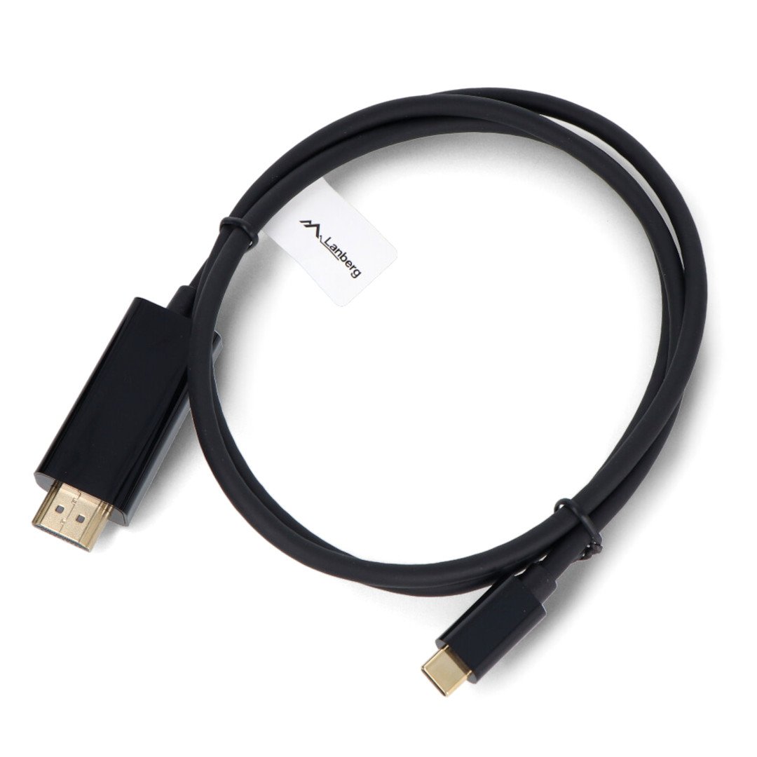 USB C - HDMI 4K cable - 1 m - Lanberg CA-CMHD-10CU-0010-BK