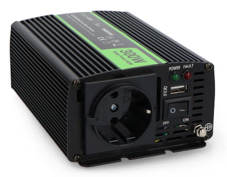 DC/AC step-up converter Green Cell 12VDC/230VAC 300W/600W - with modified sine wave - car