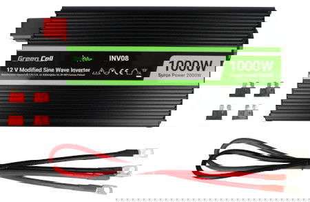 Green Cell DC/AC step-up converter 12 V DC / 230 V AC 1000 W / 2000 W - with modified sine wave - automotive
