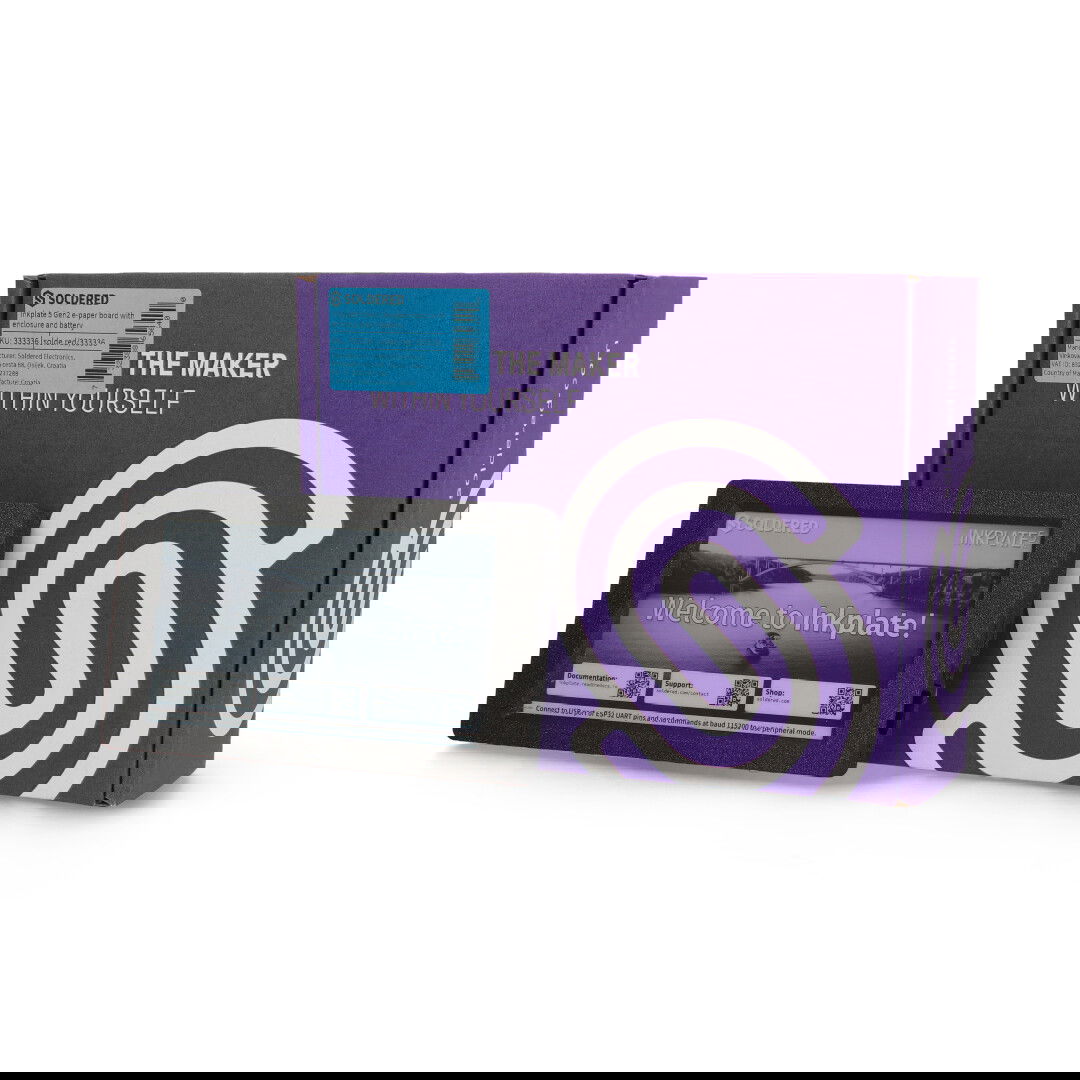Inkplate 5 Gen2 with case and battery - 5.2'' e-paper display 960 x 540 px - ESP32 - Arduino compatible - Soldered 333336