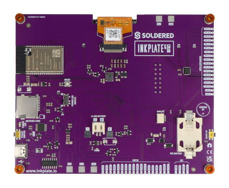 Inkplate 6COLOR - e-paper display module 600x448px - ESP32 - for Arduino - Soldered 333238