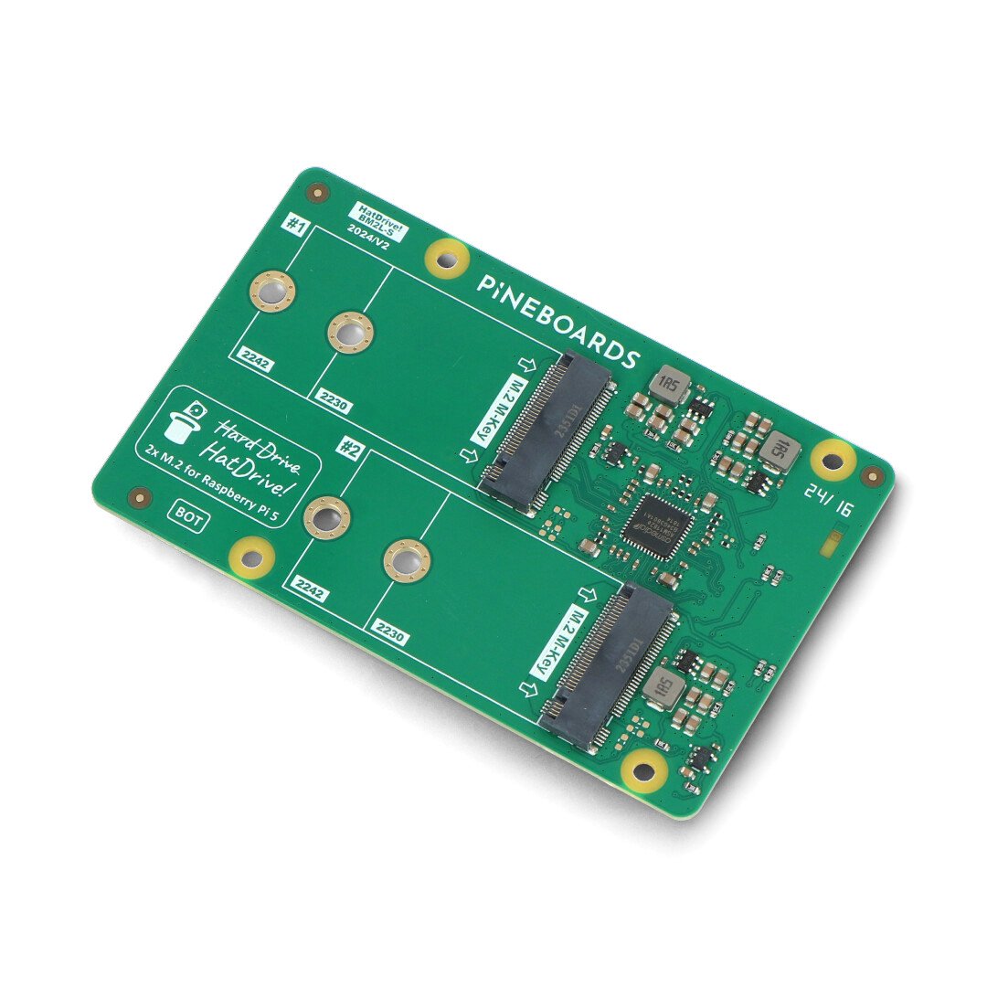 Pineboards HatDrive! Dual - adapter 2 x NVMe 2230, 2242 for Raspberry Pi 5