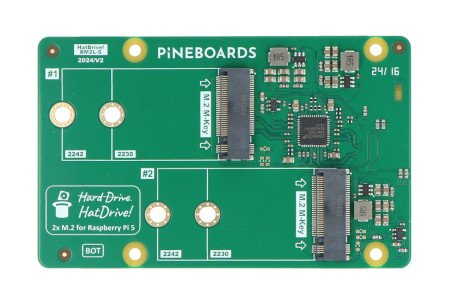 Pineboards HatDrive! Dual - adapter 2 x NVMe 2230, 2242 for Raspberry Pi 5