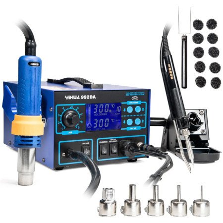 Yihua 992DA 2in1 hotair and tip soldering station with fume extractor in the flask - 720 W