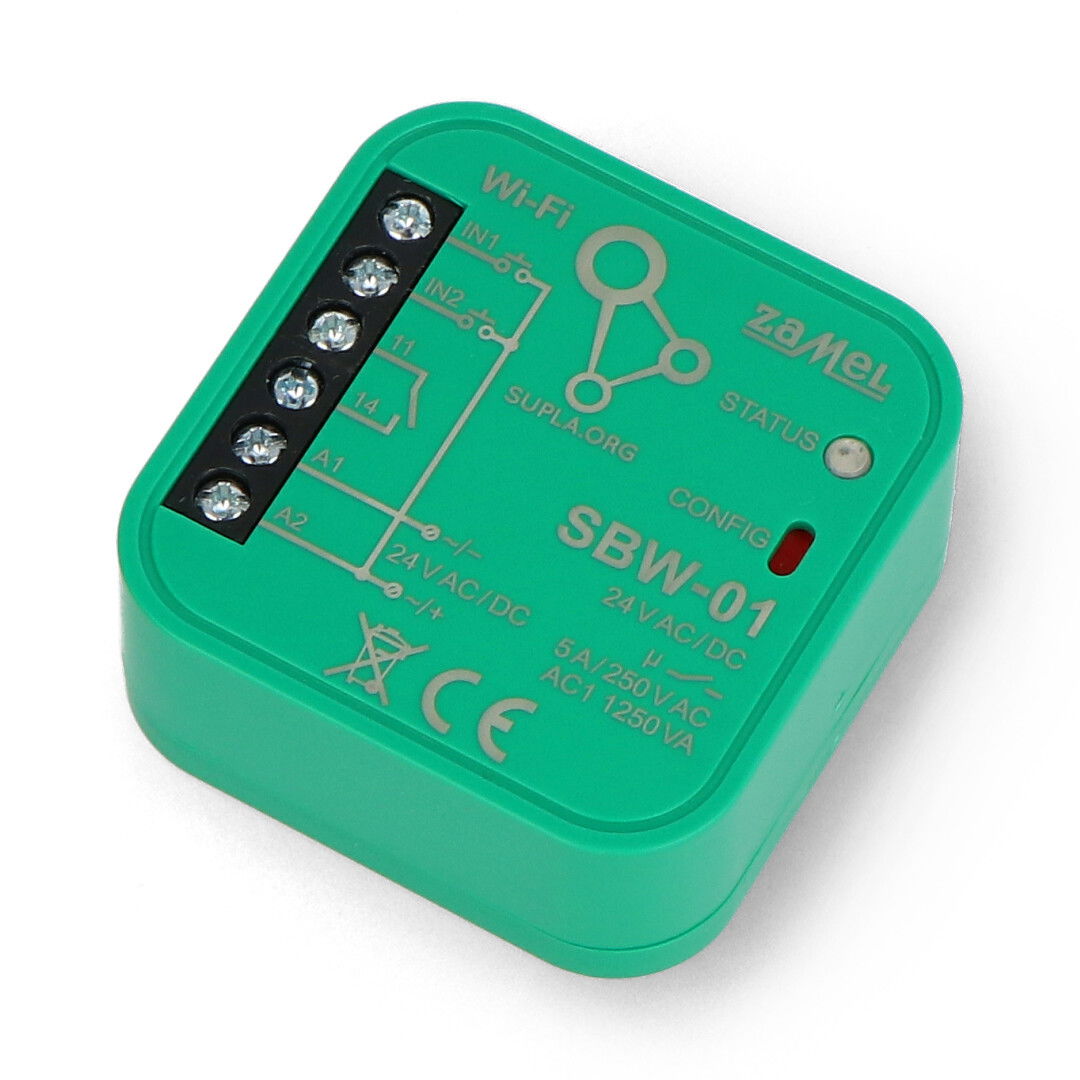 Zamel Supla SBW-01 - 1-channel bidirectional 24V WiFi gate controller - Android / iOS application