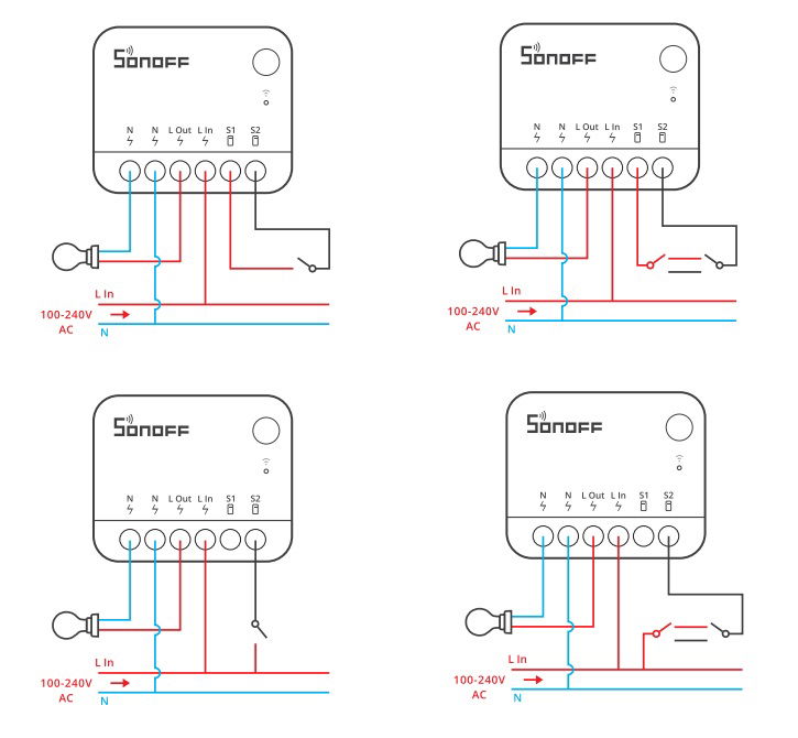 Sonoff Mini R4 module connection diagram