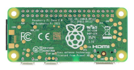 Raspberry Pi Zero 2 WH 512 MB RAM - WiFi + BT 4.2 - with connectors