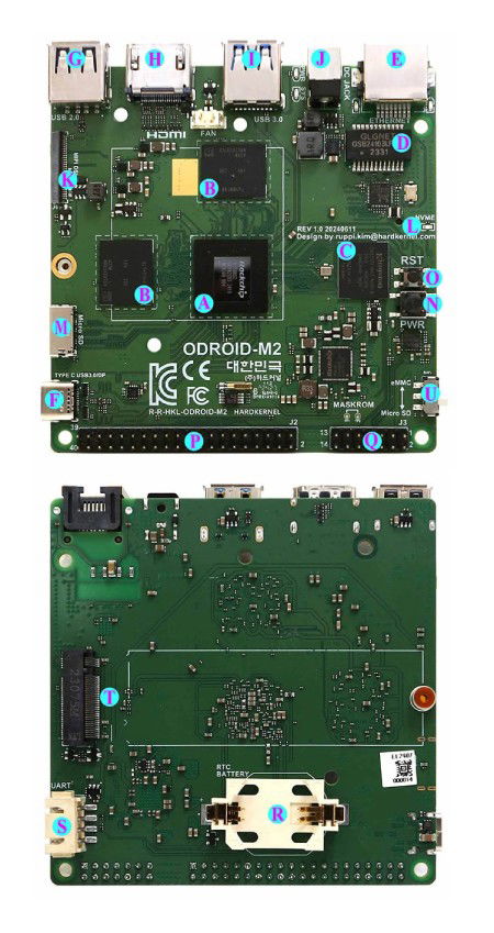 Odroid M2 - minicomputer with Rockchip RK3588S2 processor + 8 GB RAM