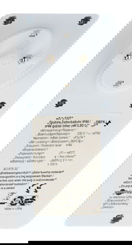 Digital timer 230V 3600W IP44 - Goobay 51301