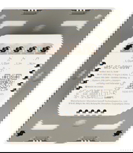 Sonoff M5-2C-80W - Smart Wall Switch WiFi / Matter - 2-channel - White