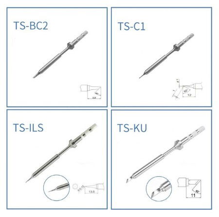 Set of 4 Pinecil soldering tips - Fine series type TS - Pine64 TIPK2