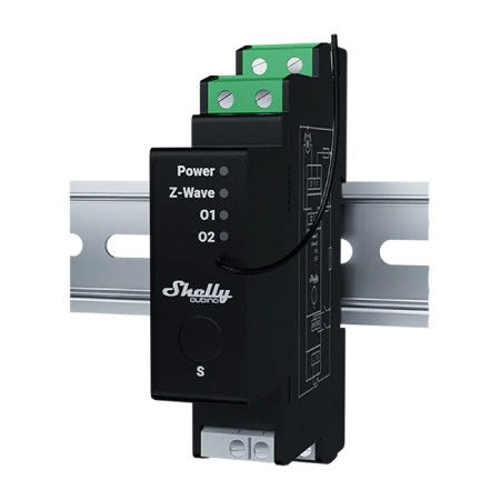 Shelly Qubino Wave Pro Shutter - 2-channel Z-Wave relay with power meter for DIN rail