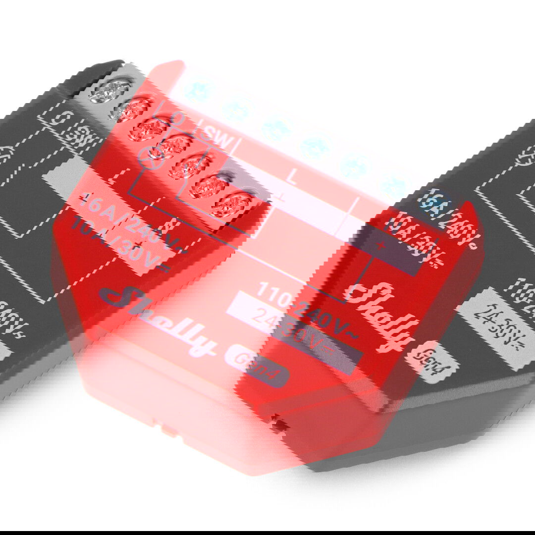 Shelly 1PM Gen4 - WiFi/Bluetooth/ZigBee/Matter 16A relay - energy measurement - Android/iOS application