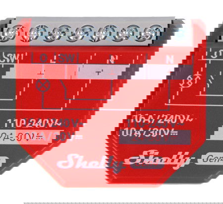 Shelly 1PM Gen4 - WiFi/Bluetooth/ZigBee/Matter 16A relay - energy measurement - Android/iOS application