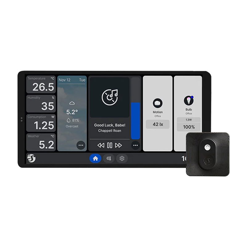 Shelly Wall Display X2 - Smart Control Panel with 5A WiFi/Bluetooth Relay + BLU H&T Sensor - Black