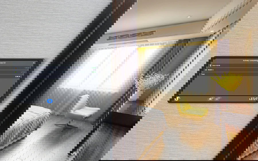 Shelly Wall Display X2 - Smart Control Panel with 5A WiFi/Bluetooth Relay + BLU H&T Sensor - Black