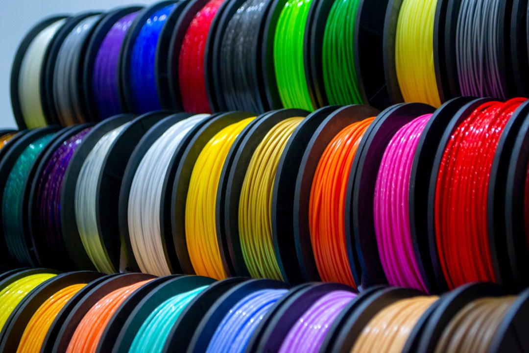 3D printing filaments in various colors