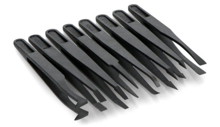Set of plastic antimagnetic tweezers
