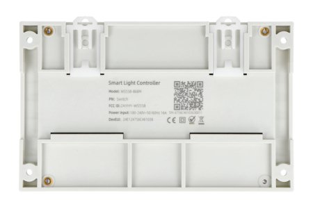 The cream-white Lorawan lighting controller lies backwards on a white background.