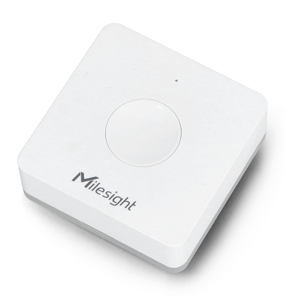 The Milesight smart switch lies on a white background.