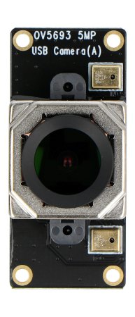 The ov5693 usb camera module lies on a white background.