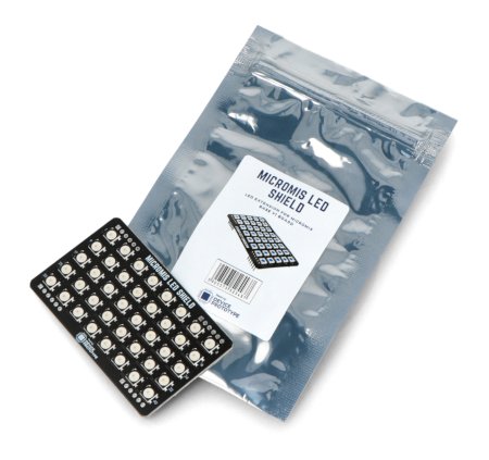 Black micromis led matrix module lies on a white background with packaging.