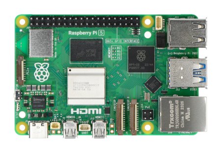 The fifth version of Raspberry Pi, a top view