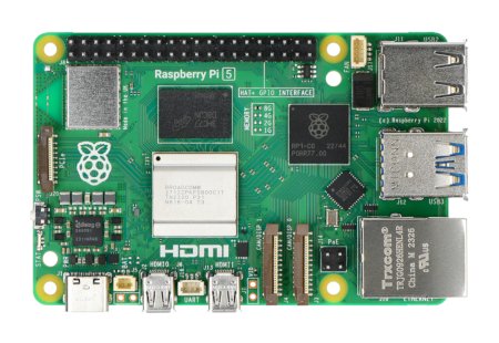 La cinquième version du Raspberry Pi, une vue de dessus