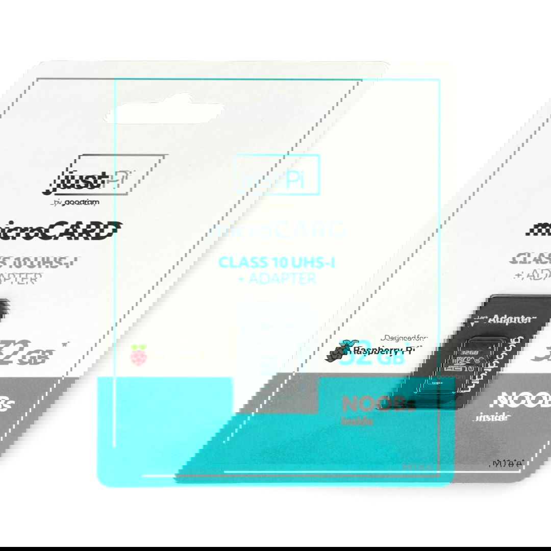 Karta pamięci justPi microSD 32 GB 100 MB/s klasa 10 + system Raspberry Pi OS